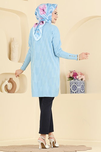 moda selvim بلوز أزرق فاتح 3293NVX1208 - Thumbnail