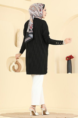 moda selvim Tunic 3293NVX1208 Black - Thumbnail