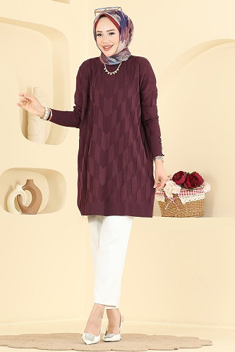 moda selvim Tunic 3293NVX1208 Damson - Thumbnail