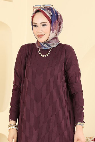 moda selvim Tunic 3293NVX1208 Damson - Thumbnail