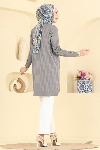 moda selvim Tunic 3293NVX1208 Gray - Thumbnail