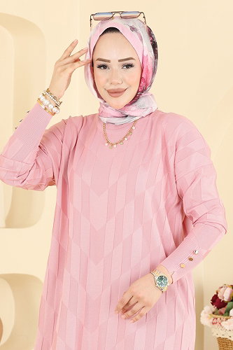 moda selvim Tunic 3293NVX1208 Pink - Thumbnail