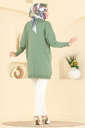 moda selvim Tunic 3303NVX1208 Almond Green - Thumbnail