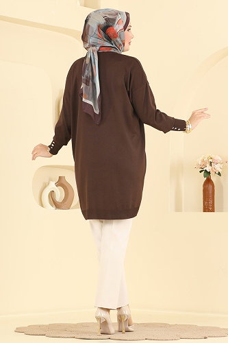 moda selvim Tunic 3303NVX1208 Brown - Thumbnail