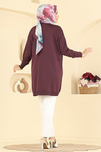moda selvim Tunic 3303NVX1208 Damson - Thumbnail