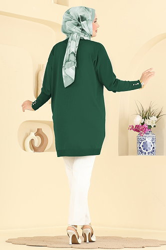 moda selvim Tunic 3303NVX1208 Emerald - Thumbnail