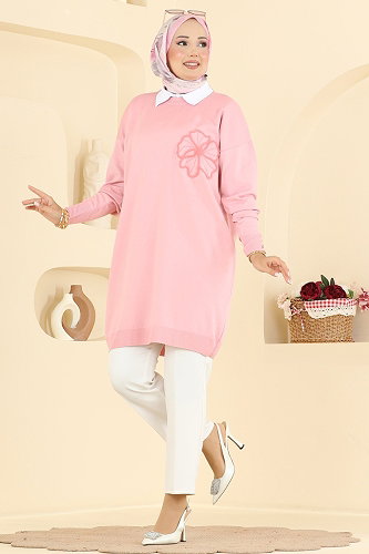 moda selvim Tunic 3303NVX1208 Pink - Thumbnail