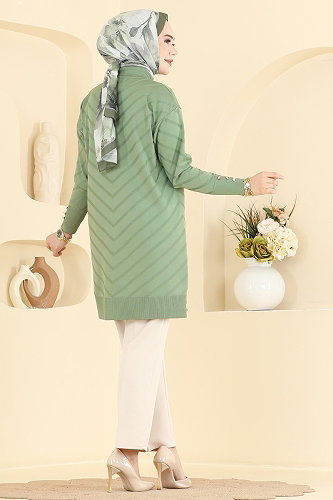 moda selvim Tunic 3304NVX1208 Almond Green - Thumbnail