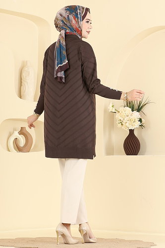 moda selvim Tunic 3304NVX1208 Brown - Thumbnail