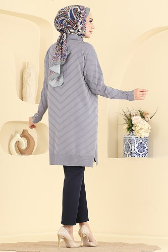 moda selvim بلوز رمادي 3304NVX1208 - Thumbnail