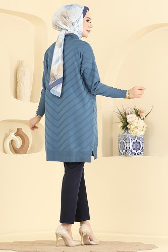 moda selvim Tunic 3304NVX1208 Indigo - Thumbnail