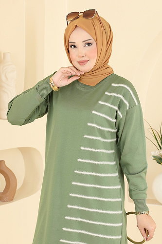 moda selvim Tunic 3314NVX1208 Almond Green - Thumbnail