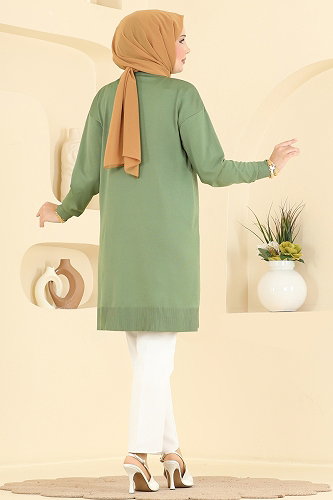 moda selvim Tunic 3314NVX1208 Almond Green - Thumbnail