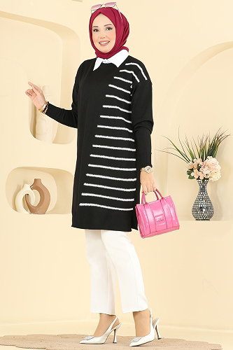 moda selvim Tunic 3314NVX1208 Black - Thumbnail