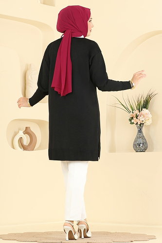 moda selvim Tunic 3314NVX1208 Black - Thumbnail