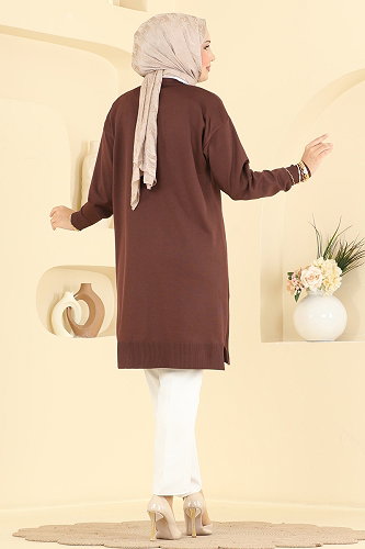 moda selvim Tunic 3314NVX1208 Brown - Thumbnail