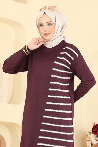 moda selvim Tunic 3314NVX1208 Damson - Thumbnail