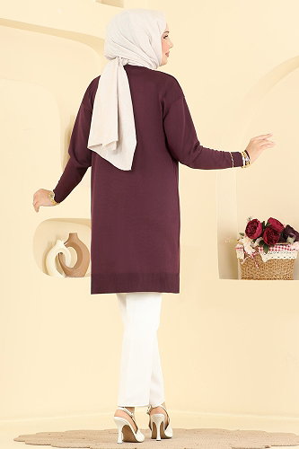 moda selvim Tunic 3314NVX1208 Damson - Thumbnail