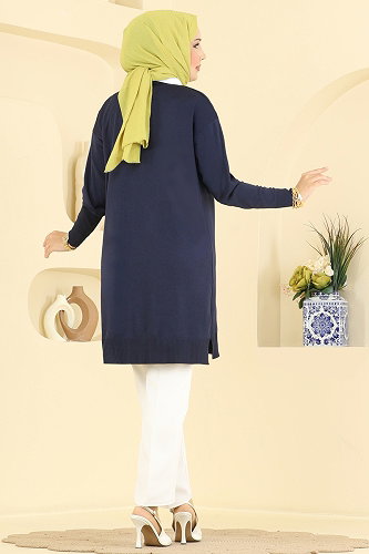 moda selvim بلوز كحلي 3314NVX1208 - Thumbnail
