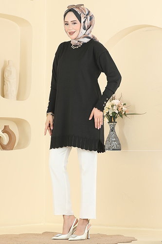 moda selvim Tunic 3319NVX1208 Black - Thumbnail