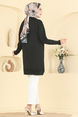 moda selvim Tunic 3319NVX1208 Black - Thumbnail