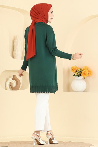 moda selvim Tunic 3319NVX1208 Emerald - Thumbnail