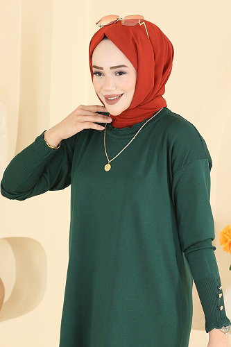 moda selvim بلوز زيتي 3319NVX1208 - Thumbnail