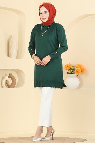 moda selvim بلوز زيتي 3319NVX1208 - Thumbnail