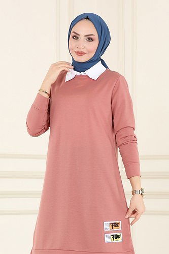 moda selvim بلوز وردي 3333ASY563 - Thumbnail