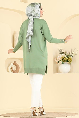 moda selvim بلوز أخضر عشبي 3385NVX1208 - Thumbnail