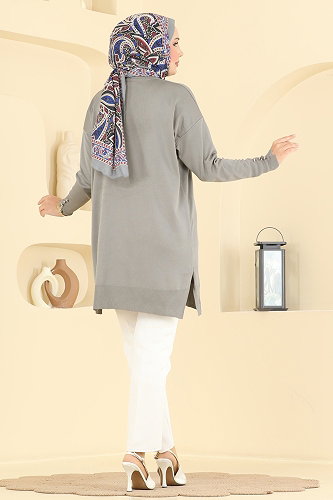 moda selvim بلوز رمادي 3385NVX1208 - Thumbnail