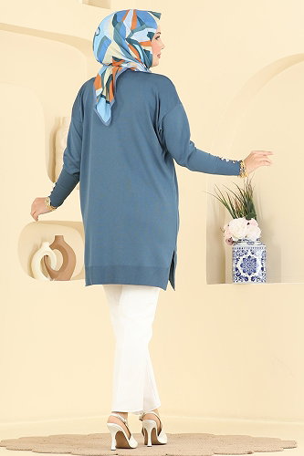 moda selvim بلوز ازرق 3385NVX1208 - Thumbnail