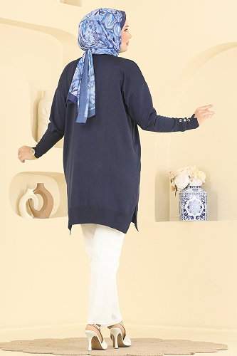 moda selvim بلوز كحلي 3385NVX1208 - Thumbnail