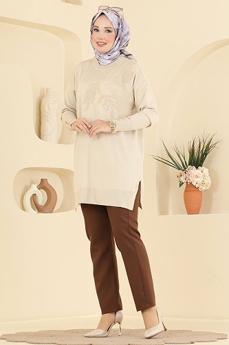 moda selvim بلوز بيج 3385NVX1208 - Thumbnail