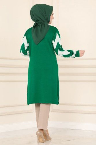 moda selvim Tunic 352MT581 Benetton Green - Thumbnail