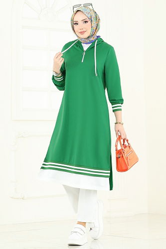 moda selvim Tunic 399DVL817 Benetton Green - Thumbnail
