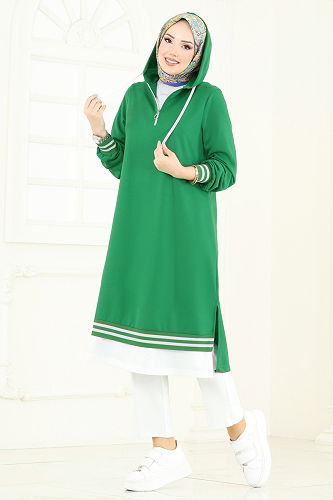 moda selvim Tunic 399DVL817 Benetton Green - Thumbnail