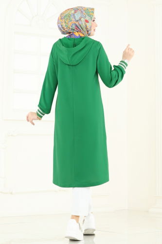 moda selvim بلوز بينتون أخضر 399DVL817 - Thumbnail