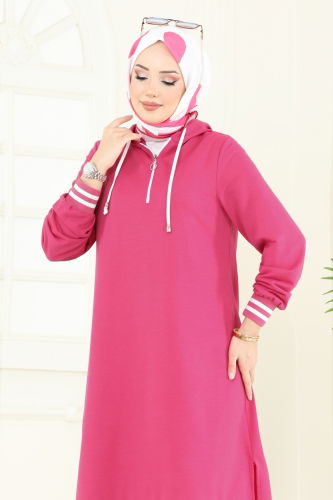 moda selvim بلوز فوشي 399DVL817 - Thumbnail