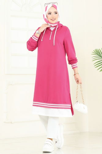 moda selvim بلوز فوشي 399DVL817 - Thumbnail
