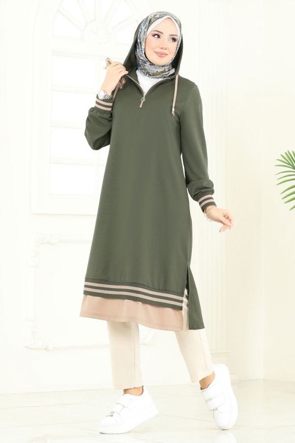 Modaselvim NET 20%+20% DISCOUNT IN THE CARD Tunic 399DVL817 Khaki