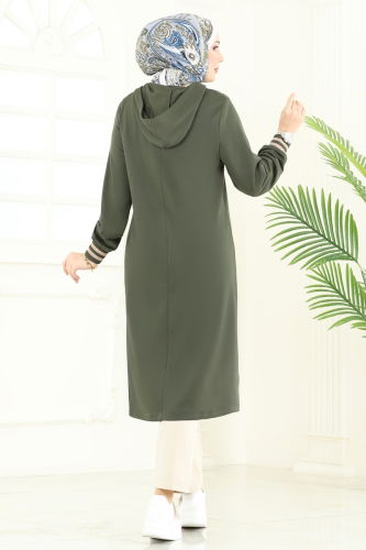 moda selvim Tunic 399DVL817 Khaki - Thumbnail