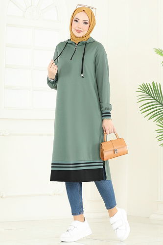 moda selvim Tunic 399DVL817 Mint - Thumbnail