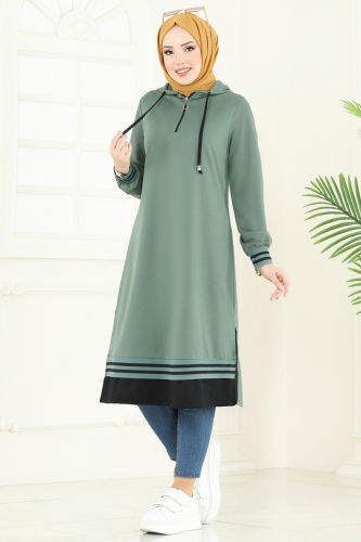 moda selvim بلوز أخضر باهت 399DVL817 - Thumbnail