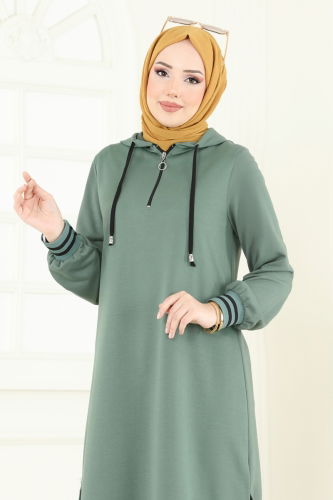 moda selvim بلوز أخضر باهت 399DVL817 - Thumbnail