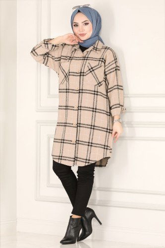 moda selvim 4001-1RMZ787 فيزيون بلوز طويل - Thumbnail