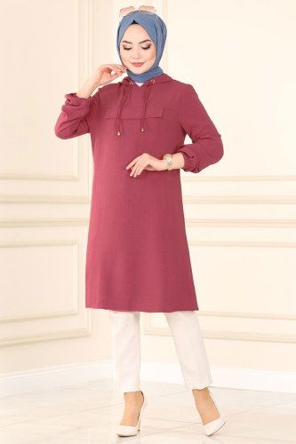 moda selvim Tunic 4005BM387 Dark Dusty Rose - Thumbnail