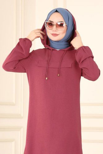 moda selvim Tunic 4005BM387 Dark Dusty Rose - Thumbnail