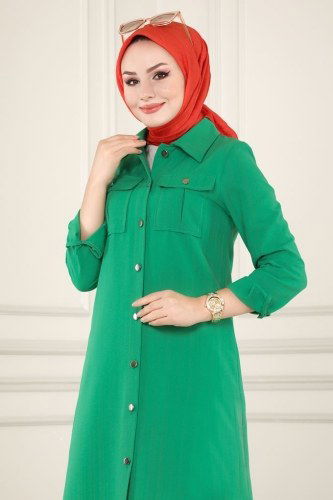 moda selvim Tunic 4010RMZ787 Benetton Green - Thumbnail