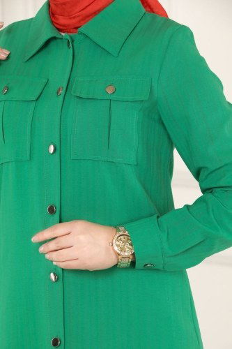 moda selvim Tunic 4010RMZ787 Benetton Green - Thumbnail